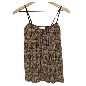 MLLP Max Studio Brown Spaghetti Strap Flowy Blouse size XS
